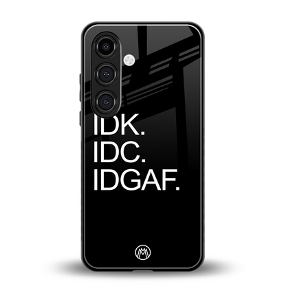 idgaf back phone cover | glass case for samsung galaxy s24 plus