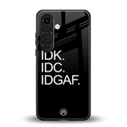 idgaf back phone cover | glass case for samsung galaxy s23 plus