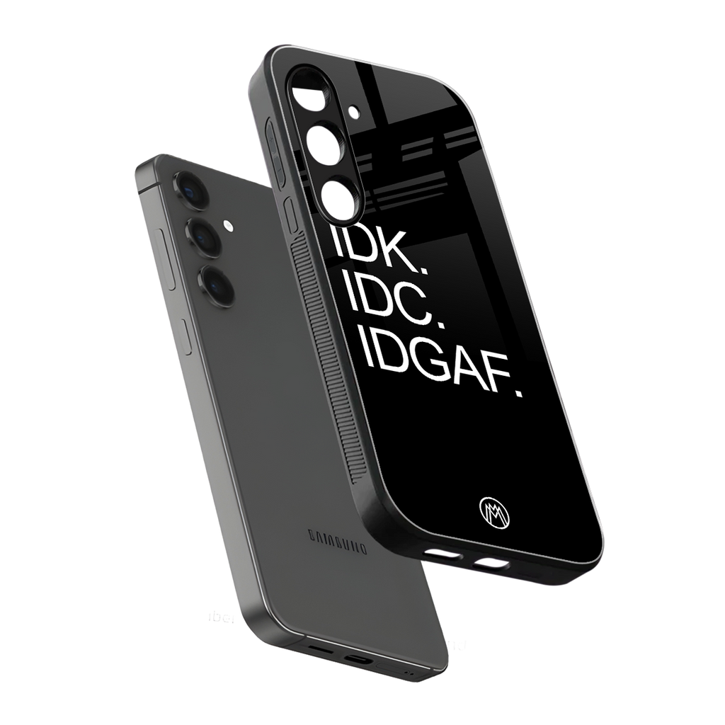 idgaf back phone cover | glass case for samsung galaxy s23 plus