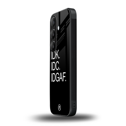 idgaf back phone cover | glass case for samsung galaxy s24 plus