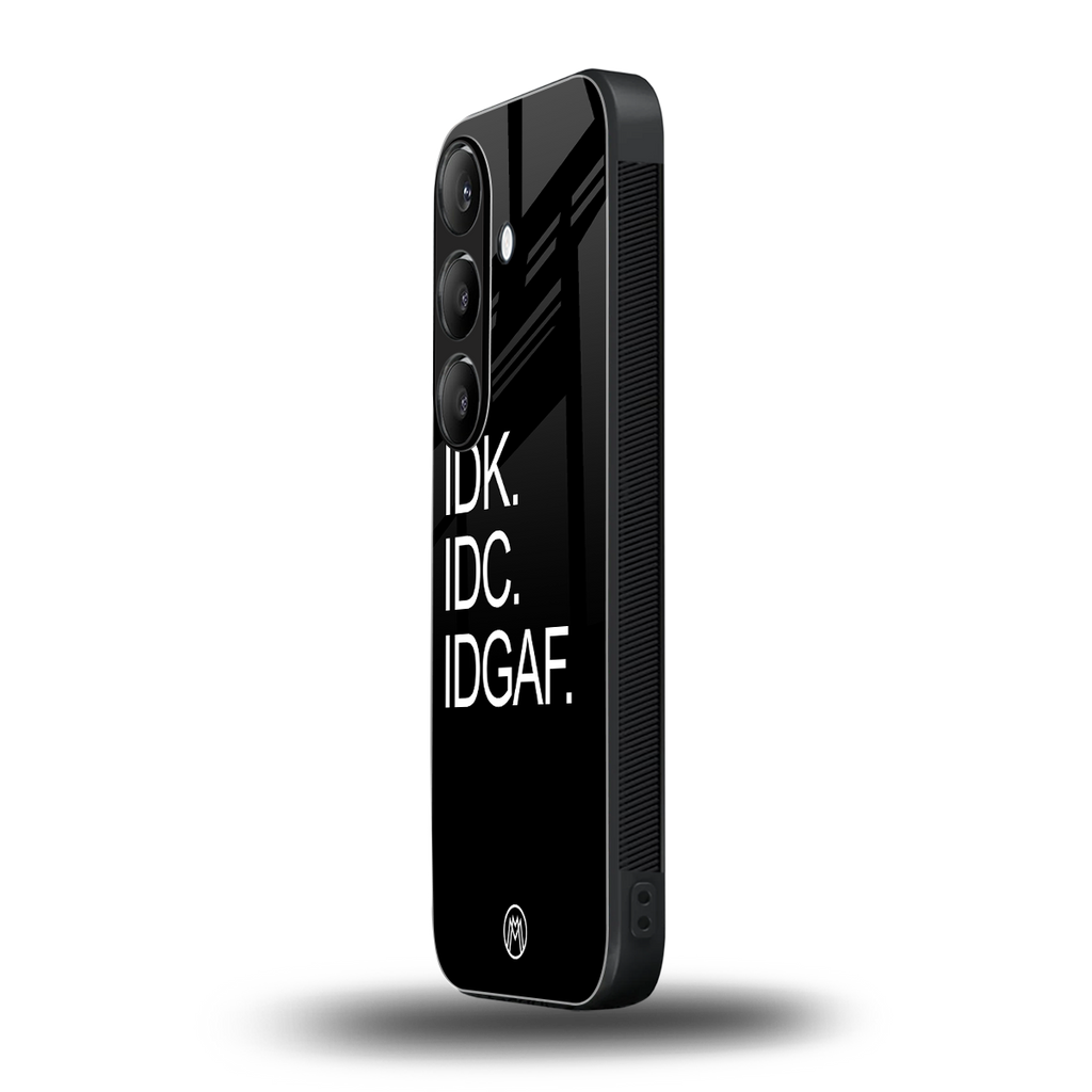 idgaf back phone cover | glass case for samsung galaxy s23 plus