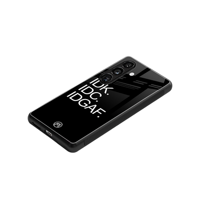 idgaf back phone cover | glass case for samsung galaxy s24 plus
