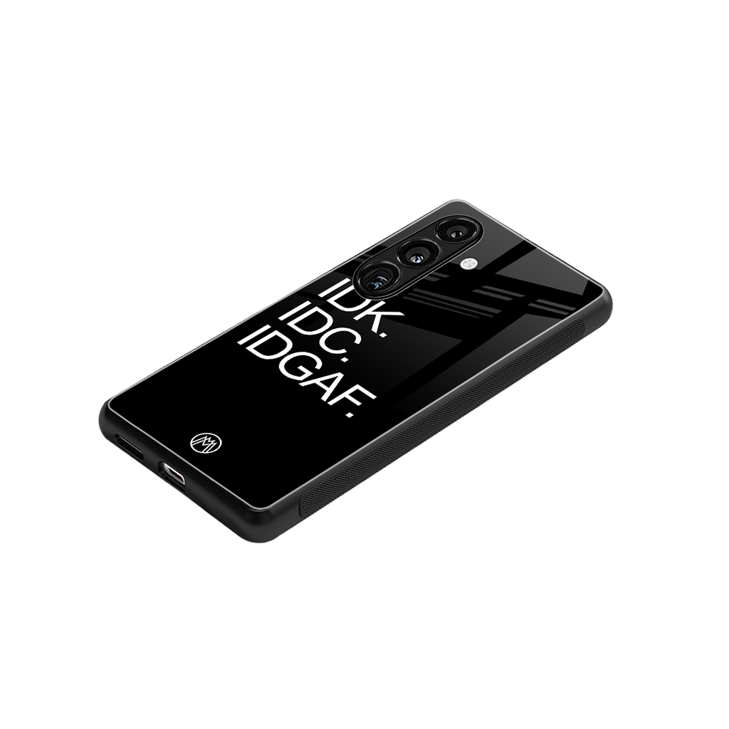 idgaf back phone cover | glass case for samsung galaxy s23 plus
