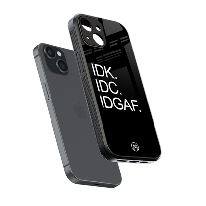 idgaf back phone cover | glass case for iphone 15