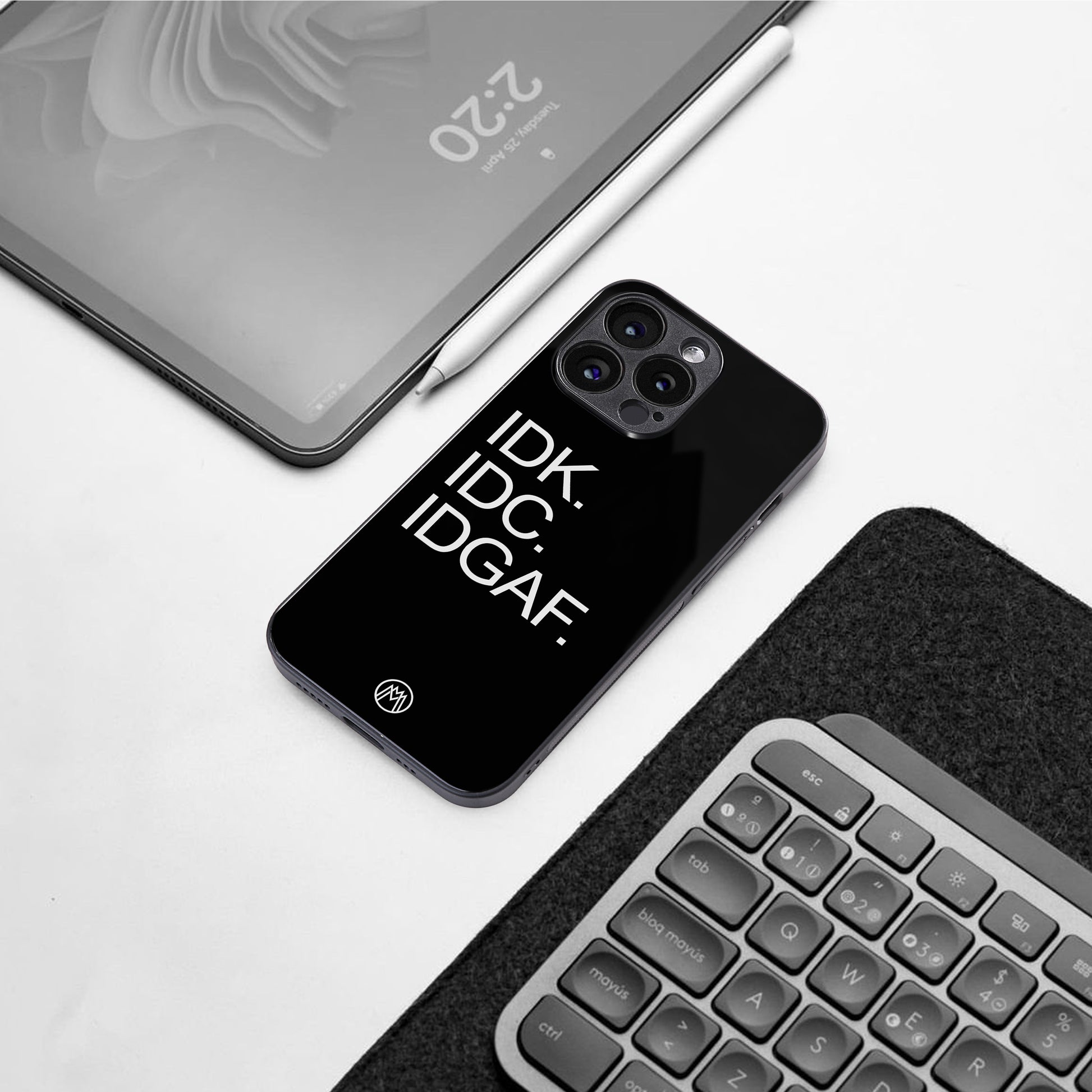 idgaf back phone cover | glass case for iphone 16 pro max