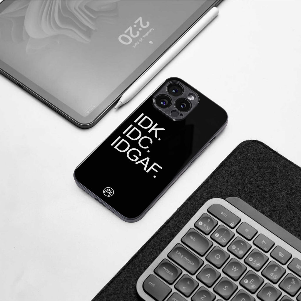 idgaf back phone cover | glass case for samsung galaxy s23 plus