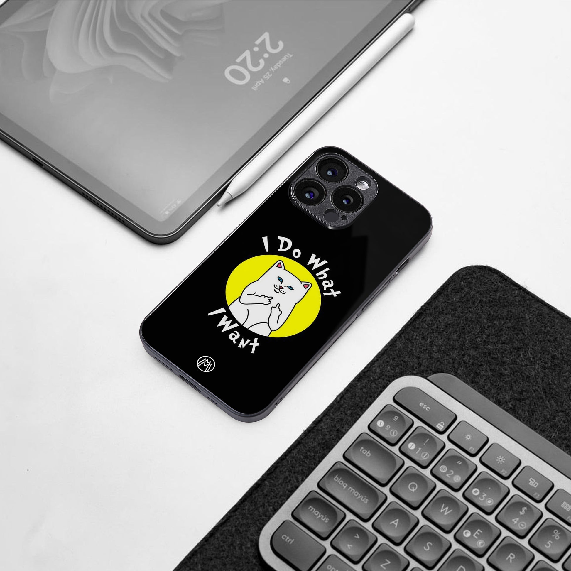 i do what i want back phone cover | glass case for iphone 16 pro max
