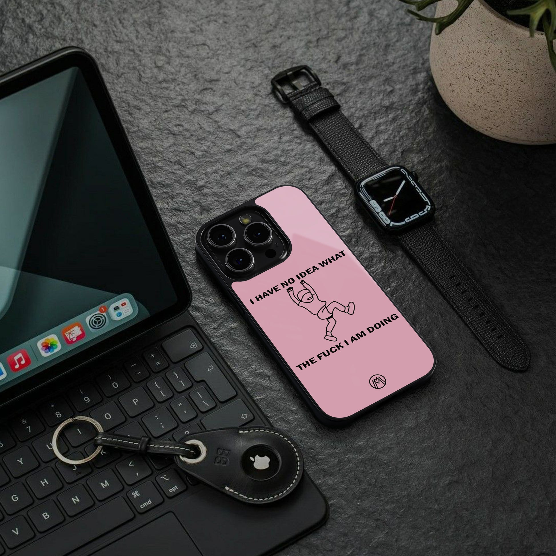 i have no idea back phone cover | glass case for iphone 16 pro max