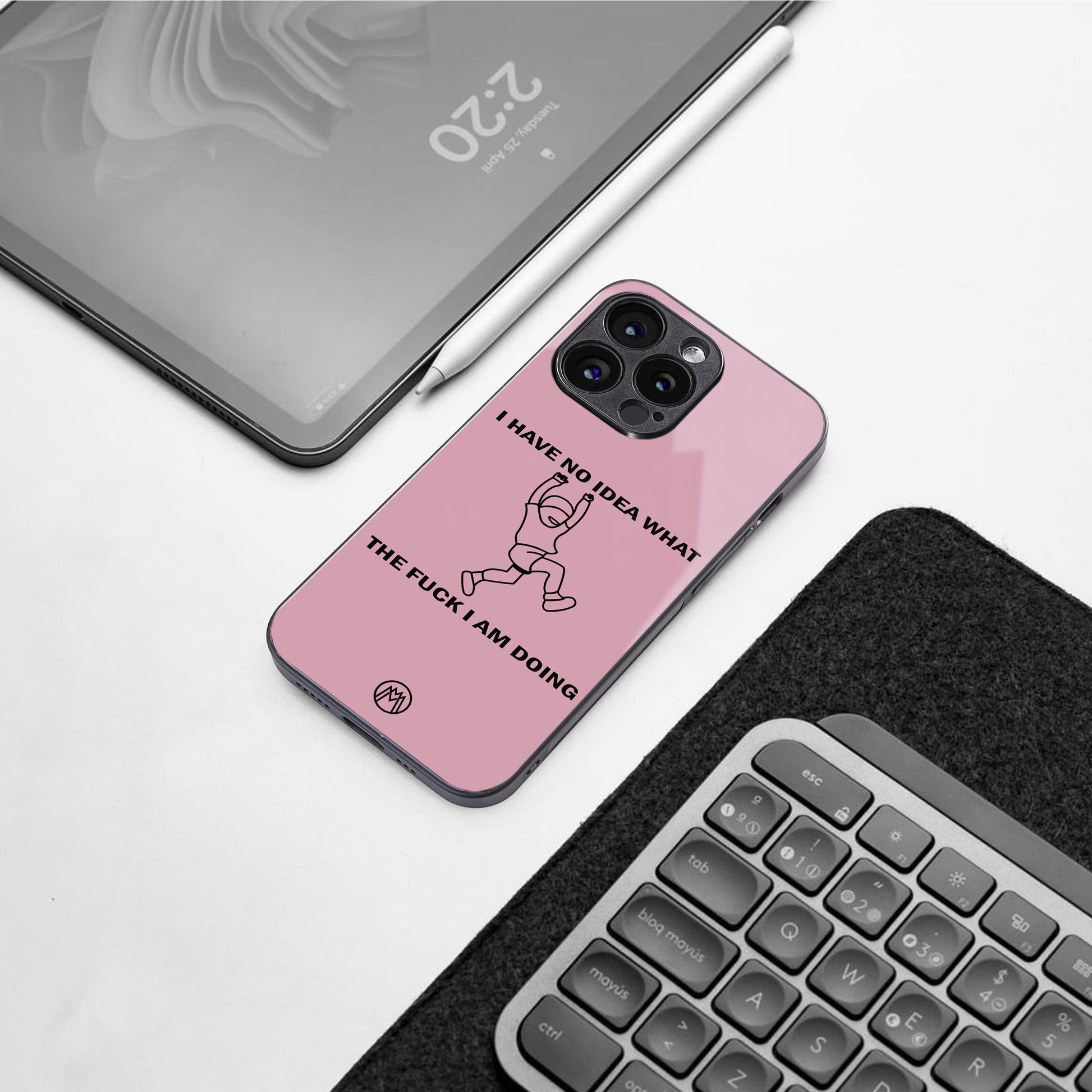 i have no idea back phone cover | glass case for iphone 16 pro max