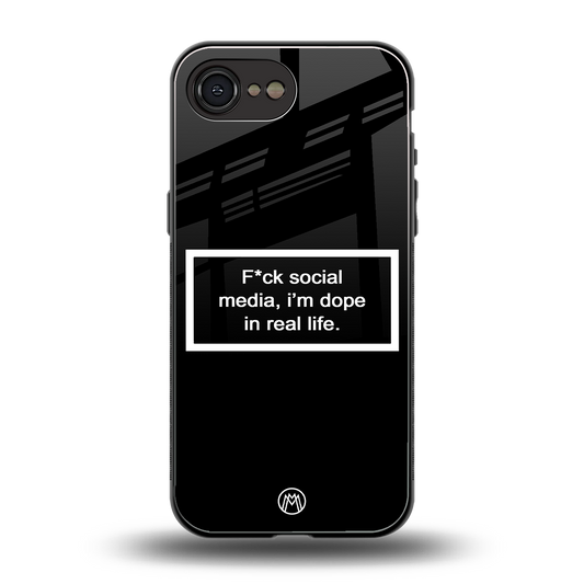 i'm dope in real life black glass back phone cover | glass case for iphone 16e