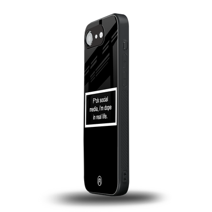 i'm dope in real life black glass back phone cover | glass case for iphone 16e