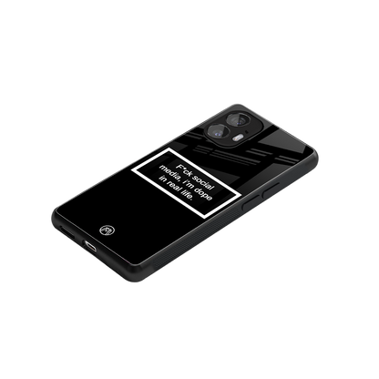 i'm dope in real life black glass back phone cover | glass case for nothing phone 2