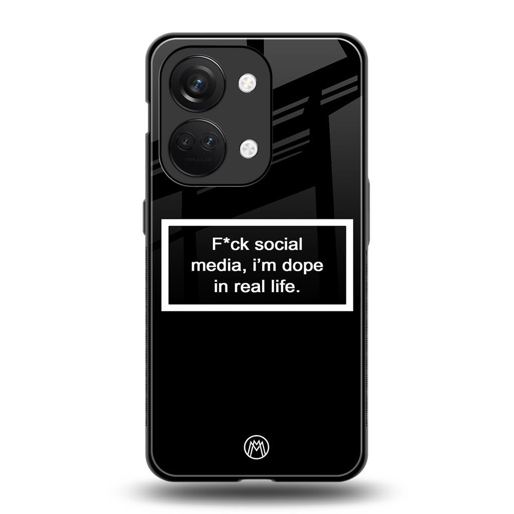 i'm dope in real life black glass back phone cover | glass case for oneplus nord 3