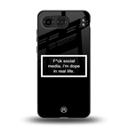 i'm dope in real life black glass back phone cover | glass case for oneplus nord 4