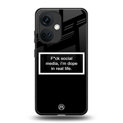 i'm dope in real life black glass back phone cover | glass case for oneplus nord ce 3