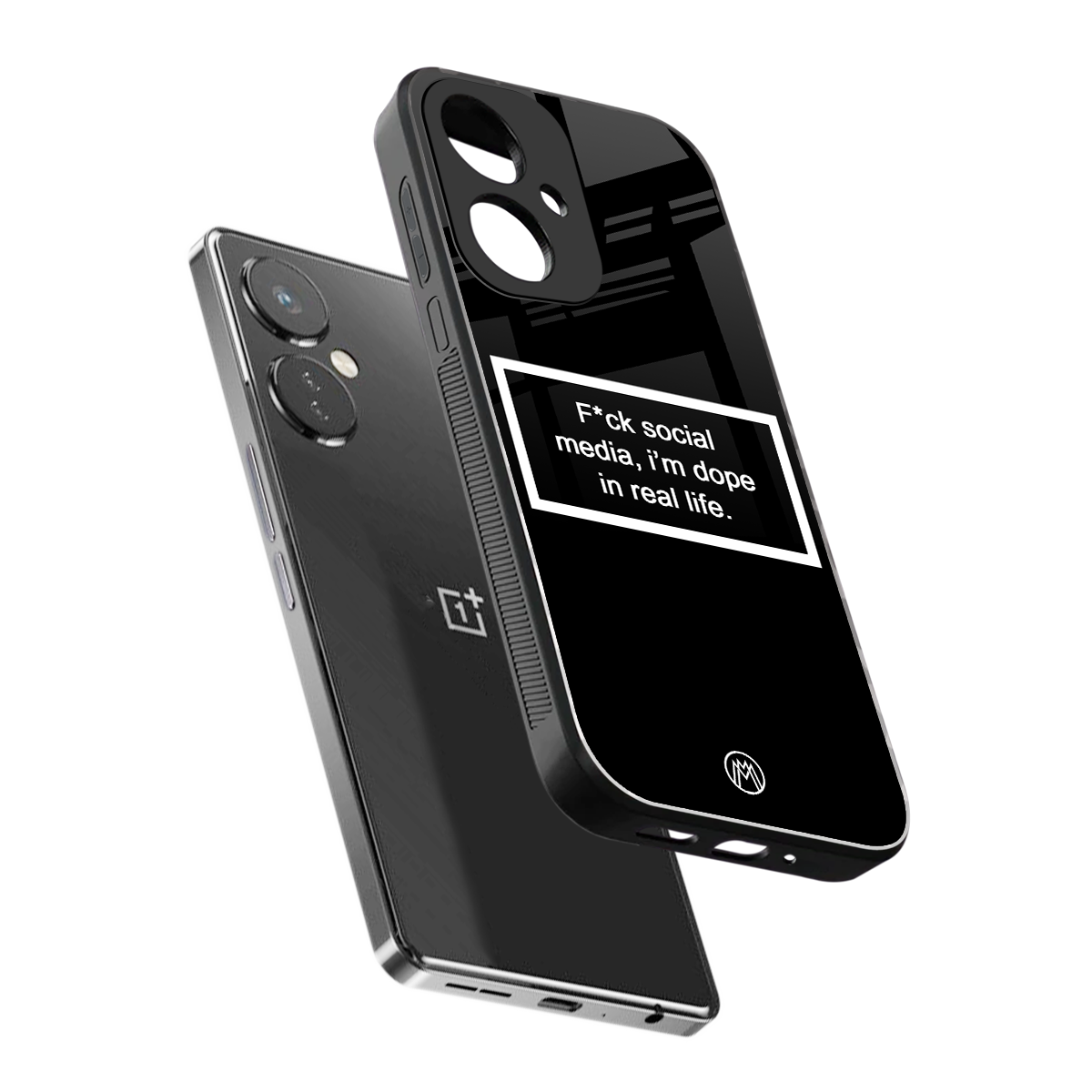i'm dope in real life black glass back phone cover | glass case for oneplus nord ce 3