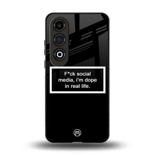 i'm dope in real life black glass back phone cover | glass case for oneplus nord ce 4