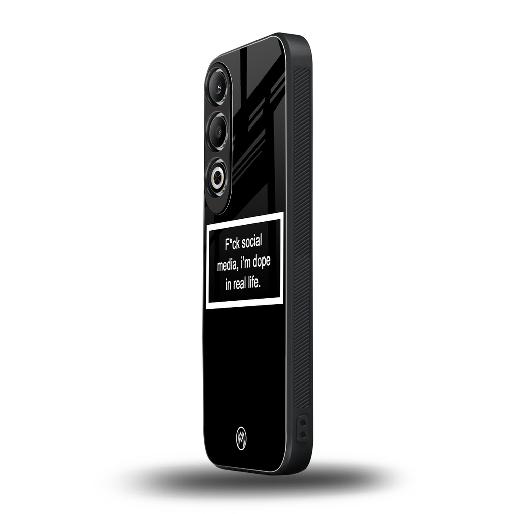 i'm dope in real life black glass back phone cover | glass case for oneplus nord ce 4