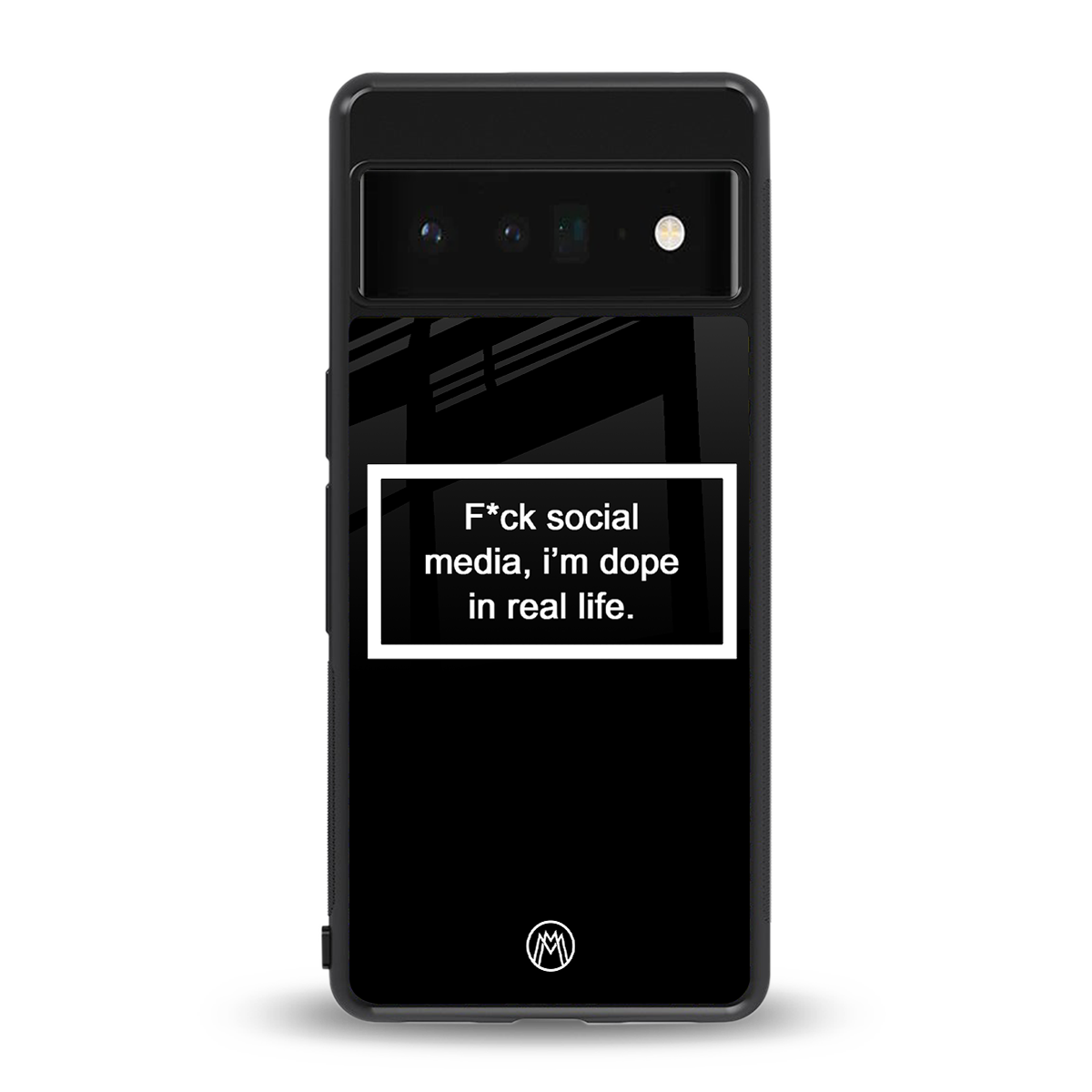 i'm dope in real life black glass back phone cover | glass case for google pixel 6 pro