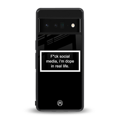 i'm dope in real life black glass back phone cover | glass case for google pixel 6 pro