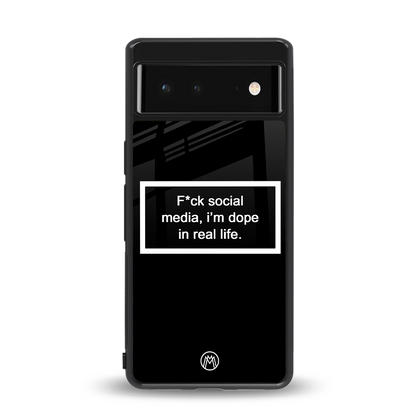 i'm dope in real life black glass back phone cover | glass case for Google Pixel 6A