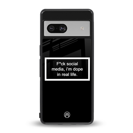 i'm dope in real life black glass back phone cover | glass case for Google Pixel 7
