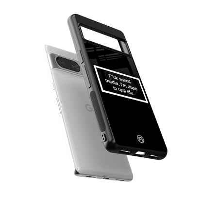 i'm dope in real life black glass back phone cover | glass case for Google Pixel 8