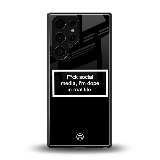 i'm dope in real life black glass back phone cover | glass case for samsung galaxy s25 ultra