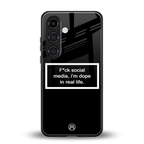 i'm dope in real life black glass back phone cover | glass case for samsung galaxy s24 plus