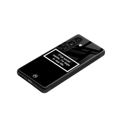 i'm dope in real life black glass back phone cover | glass case for samsung galaxy s23 plus