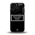 i'm not interested black back phone cover | glass case for iphone 15 pro