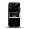 i'm not interested black back phone cover | glass case for iphone 16 pro max