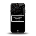 i'm not interested black back phone cover | glass case for iphone 16 pro