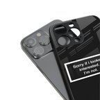 i'm not interested black back phone cover | glass case for iphone 15 pro