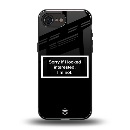 i'm not interested black back phone cover | glass case for iphone 16e