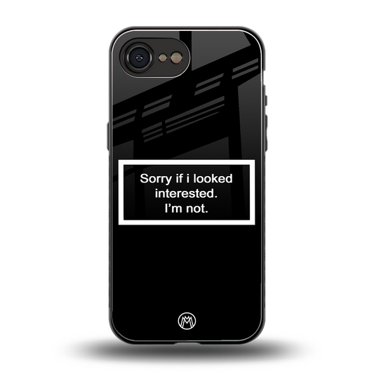 i'm not interested black back phone cover | glass case for iphone 16e