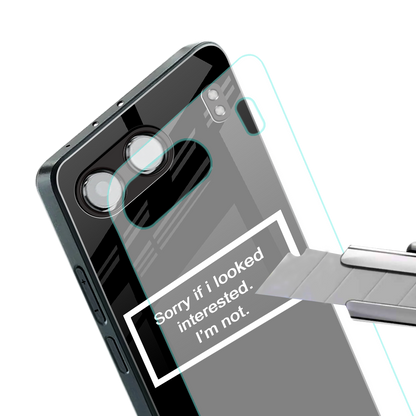 i'm not interested black back phone cover | glass case for oneplus nord 4