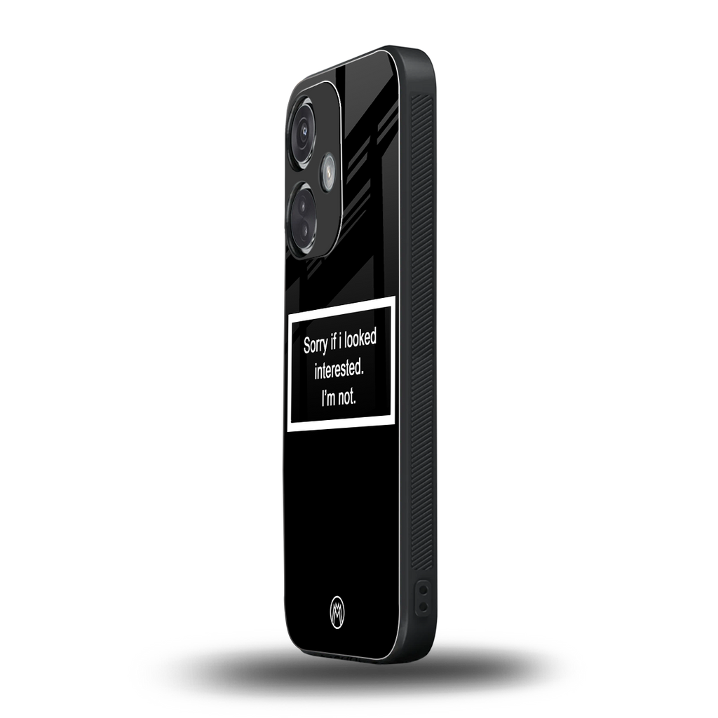 i'm not interested black back phone cover | glass case for oneplus nord ce 3