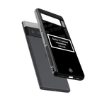i'm not interested black back phone cover | glass case for google pixel 6 pro