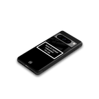i'm not interested black back phone cover | glass case for google pixel 8 pro