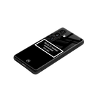 i'm not interested black back phone cover | glass case for samsung galaxy s24 plus