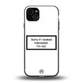 i'm not interested white back phone cover | glass case for iphone 14 plus