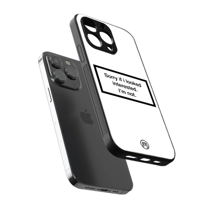 i'm not interested white back phone cover | glass case for iphone 15 pro