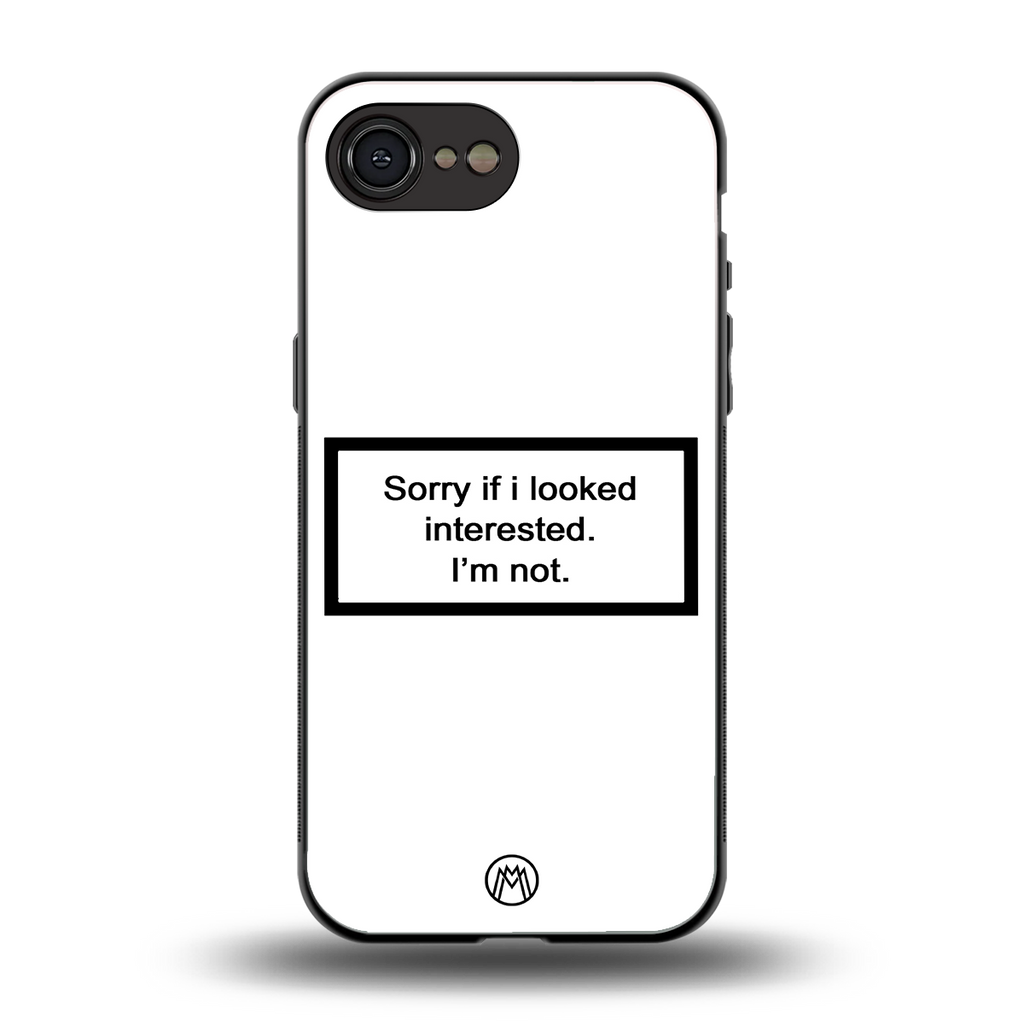 i'm not interested white back phone cover | glass case for iphone 16e