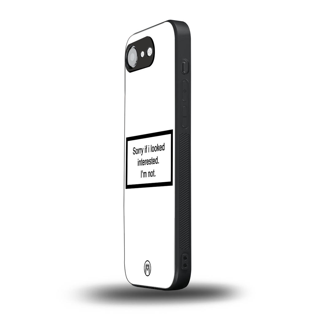 i'm not interested white back phone cover | glass case for iphone 16e
