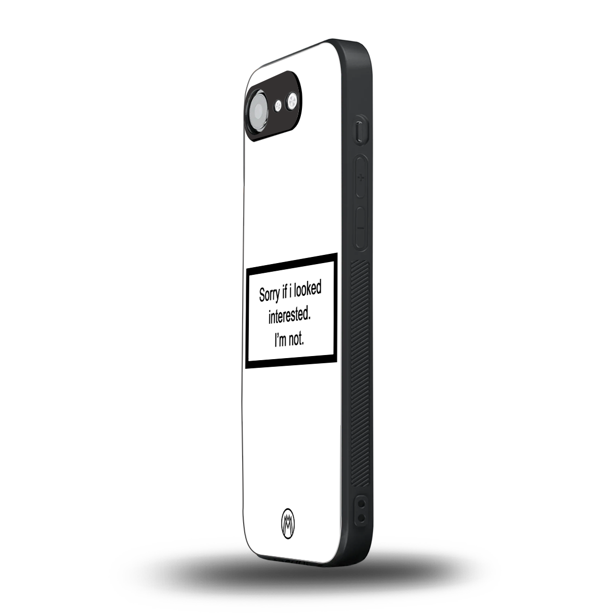 i'm not interested white back phone cover | glass case for iphone 16e