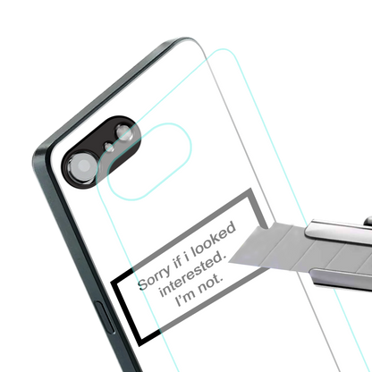 i'm not interested white back phone cover | glass case for iphone 16e