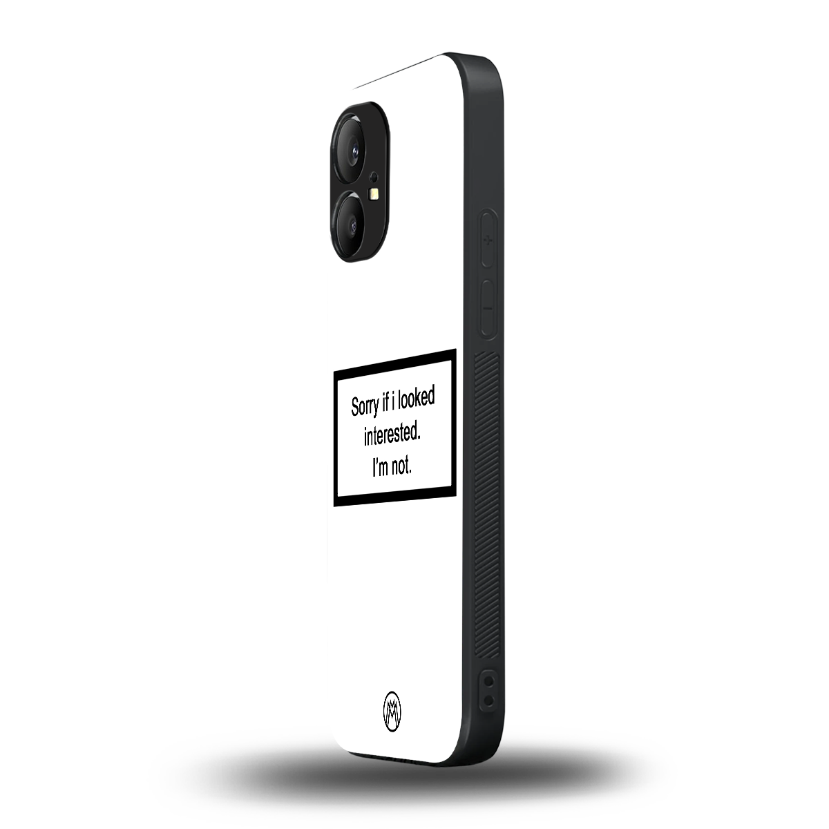 i'm not interested white back phone cover | glass case for nothing phone 1