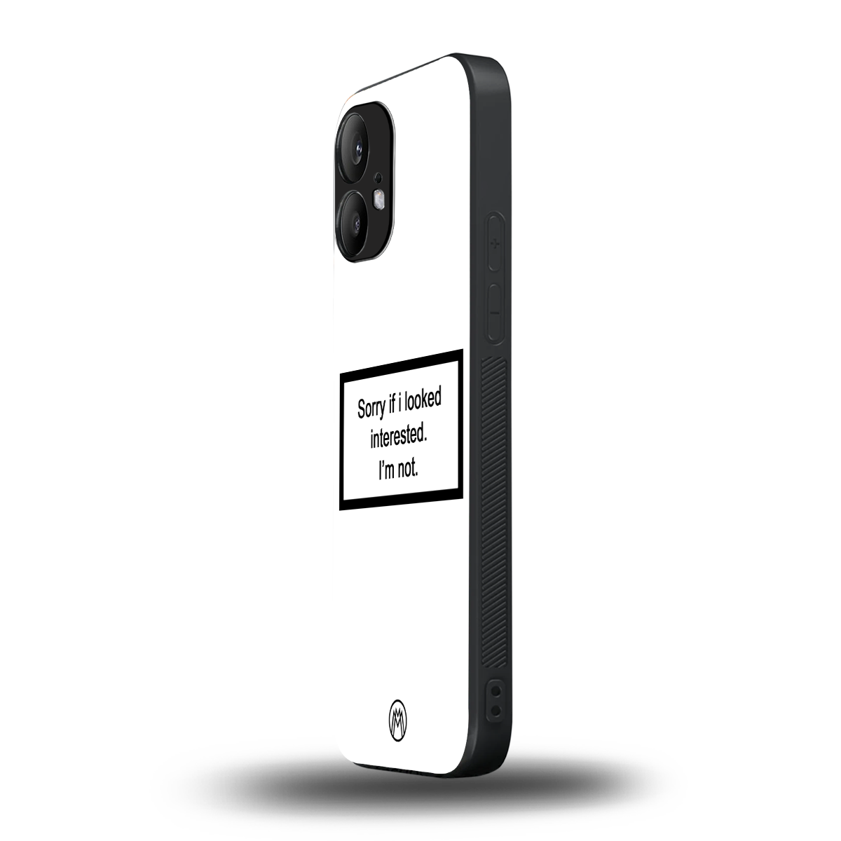 i'm not interested white back phone cover | glass case for nothing phone 2