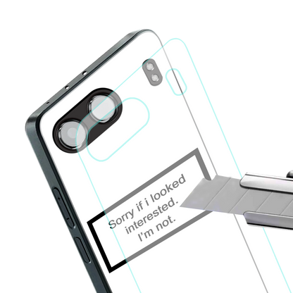 i'm not interested white back phone cover | glass case for oneplus nord 4